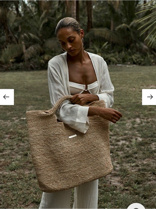 Monday Swimwear Handbags - Monday Swimwear Natural Woven Straw Tote - Beige LARGE